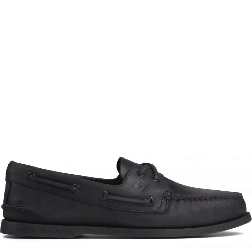 Sperry Men's Authentic Original Leather Boat Shoe In Black 1 Sperry Men's Authentic Original Leather Boat Shoe In Black