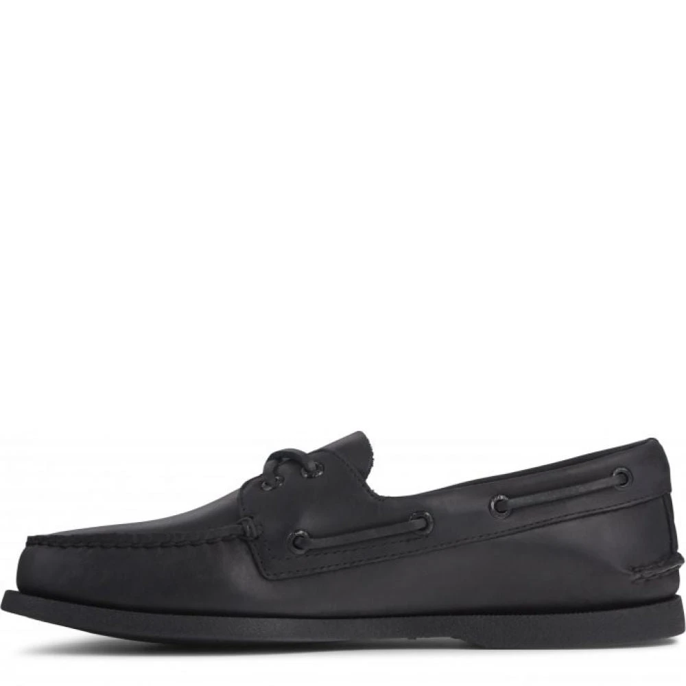 Sperry Men's Authentic Original Leather Boat Shoe In Black 2 Sperry Men's Authentic Original Leather Boat Shoe In Black - Image 2