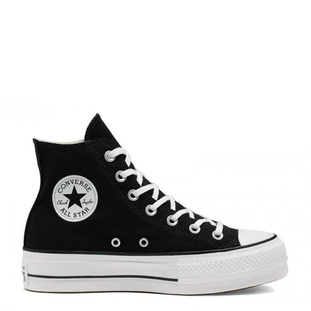 Converse Women's Chuck Taylor All Star Canvas Platform Hi In Black/White/White 1 Converse Women's Chuck Taylor All Star Canvas Platform Hi In Black/White/White