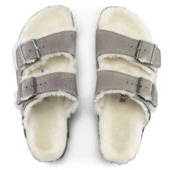 Birkenstock Women's Arizona Shearling In Stone Coin -Birkenstock Store BI 1017402 521W 4 1100x