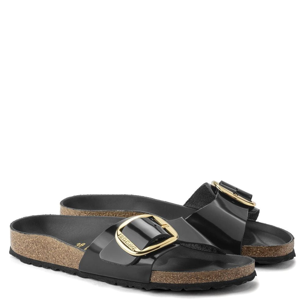 Birkenstock Women's Madrid Big Buckle Oiled Leather In High Shine Black (Narrow Width) 2 Birkenstock Women's Madrid Big Buckle Oiled Leather In High Shine Black (Narrow Width) - Image 2