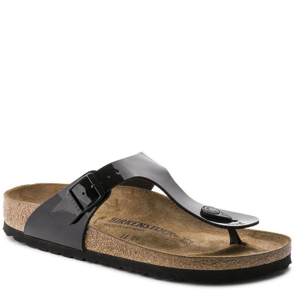 Birkenstock Gizeh Birko-Flor Patent In Black 2 Birkenstock Gizeh Birko-Flor Patent In Black - Image 2