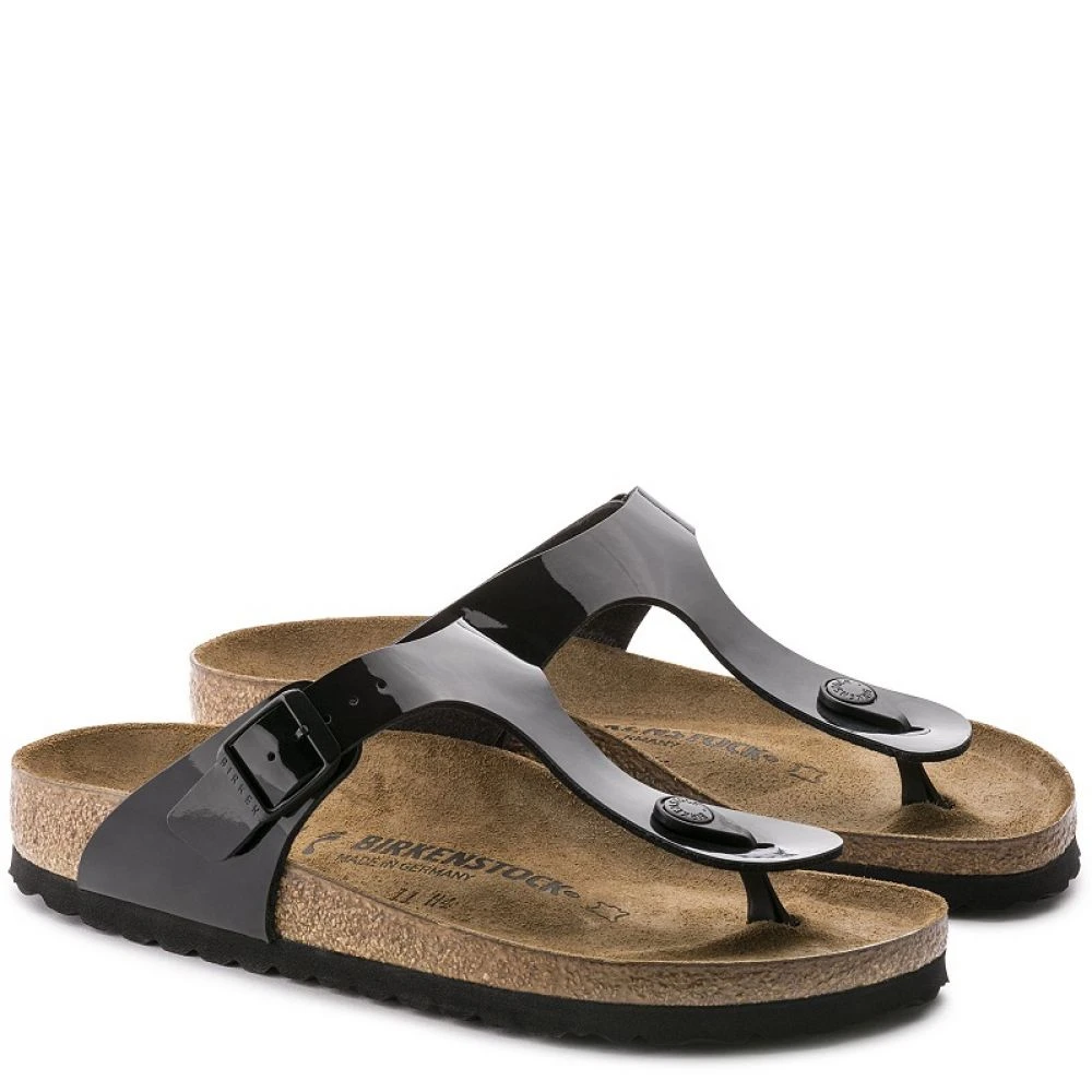 Birkenstock Gizeh Birko-Flor Patent In Black 3 Birkenstock Gizeh Birko-Flor Patent In Black - Image 3