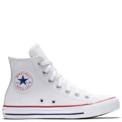 Converse Chuck Taylor All Star Leather High Top In Optic White