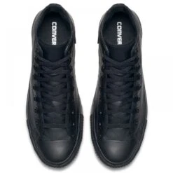 Converse Chuck Taylor All Star Mono Leather High Top In Black Monochrome -Birkenstock Store c o converse chuck taylor all star monochrome leather high top black 135251 4 1100x