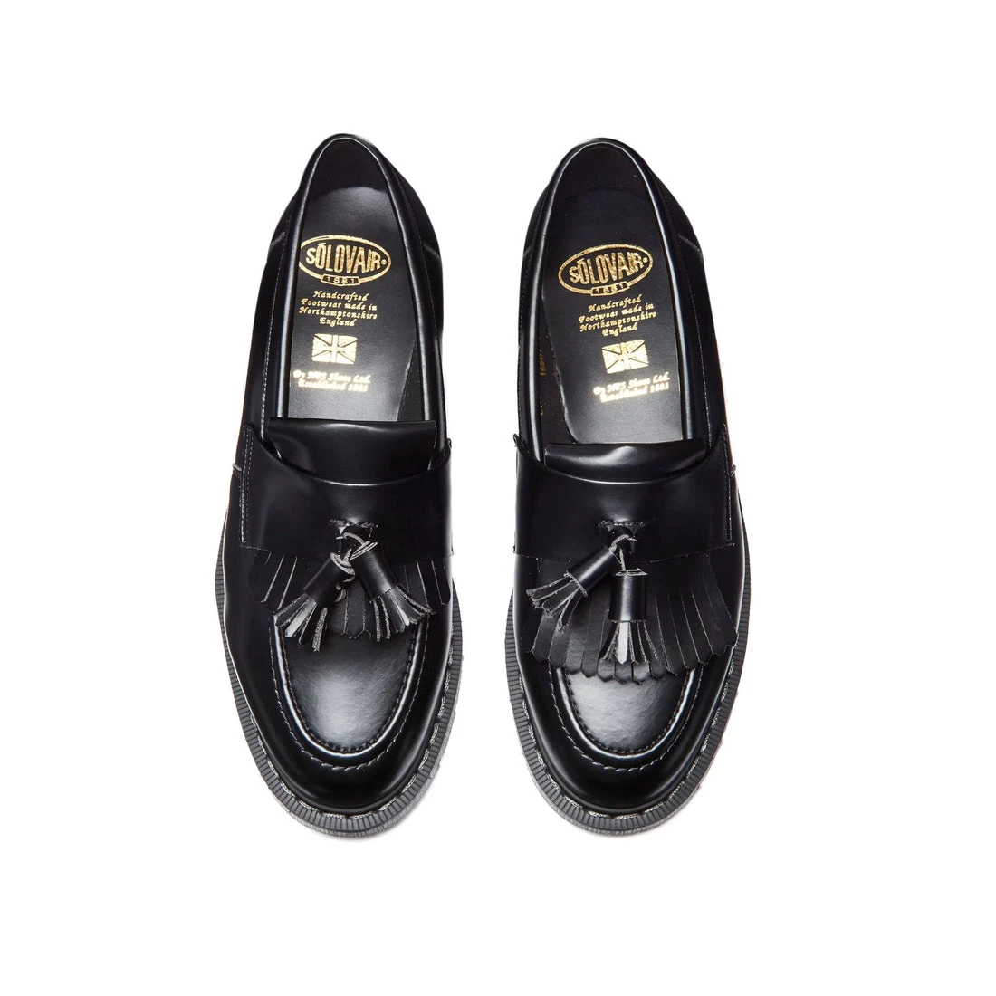 Solovair Vegan Tassel Loafer In Black Hi-Shine 4 Solovair Vegan Tassel Loafer In Black Hi-Shine - Image 4