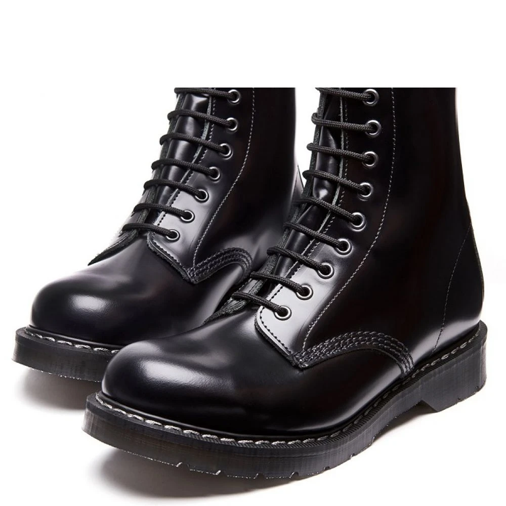 Solovair 8 Eye Derby Boot In Black Hi-Shine 3 Solovair 8 Eye Derby Boot In Black Hi-Shine - Image 3