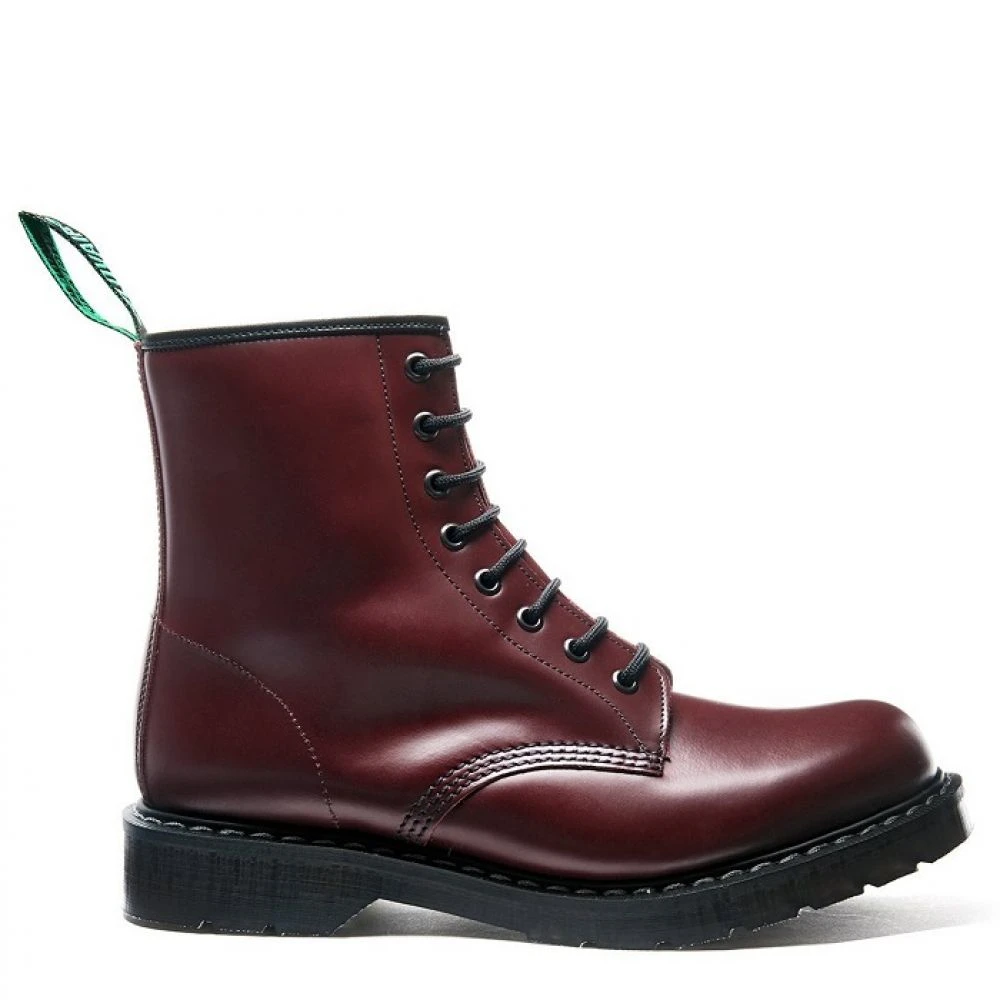 Solovair 8 Eye Derby Boot In Oxblood Hi-Shine 1 Solovair 8 Eye Derby Boot In Oxblood Hi-Shine