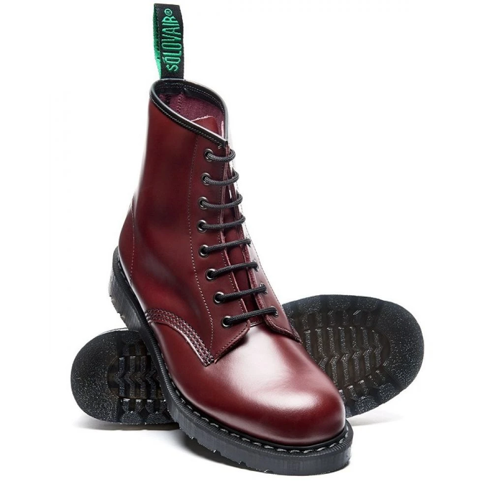 Solovair 8 Eye Derby Boot In Oxblood Hi-Shine 2 Solovair 8 Eye Derby Boot In Oxblood Hi-Shine - Image 2