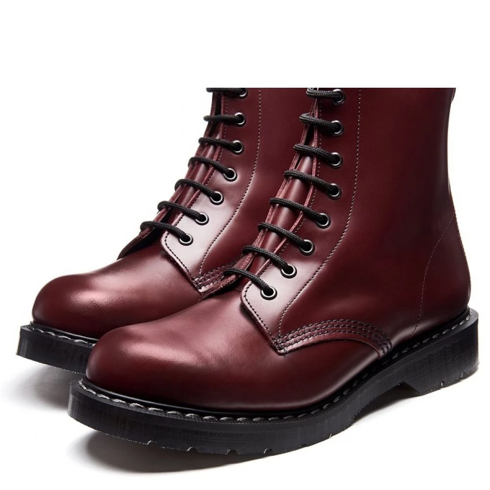 Solovair 8 Eye Derby Boot In Oxblood Hi-Shine 3 Solovair 8 Eye Derby Boot In Oxblood Hi-Shine - Image 3